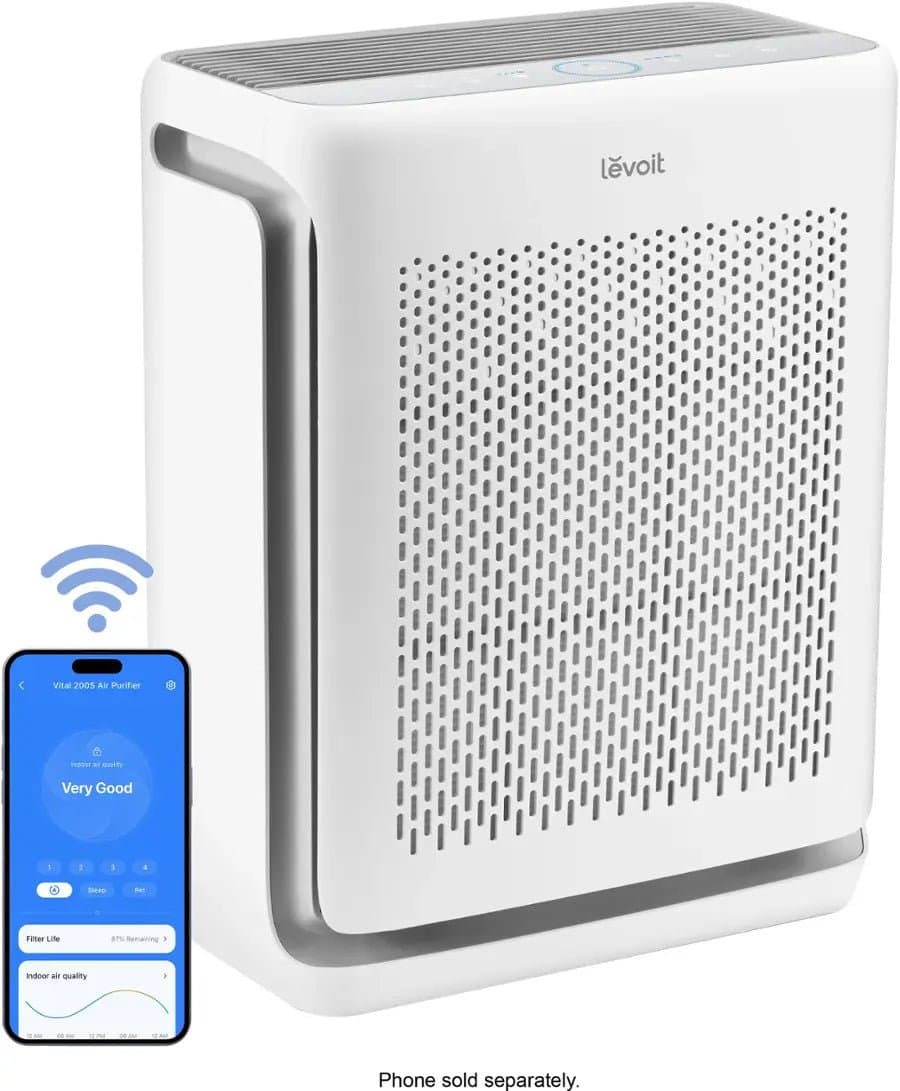 Levoit Vital 200S-P Smart Air Purifier, White and Grey