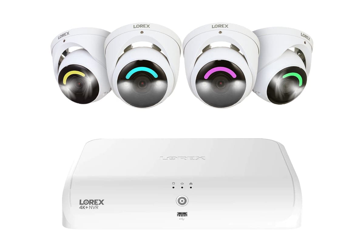 Lorex 4K Fusion 2TB NVR with Four 4K IP Turret Cameras